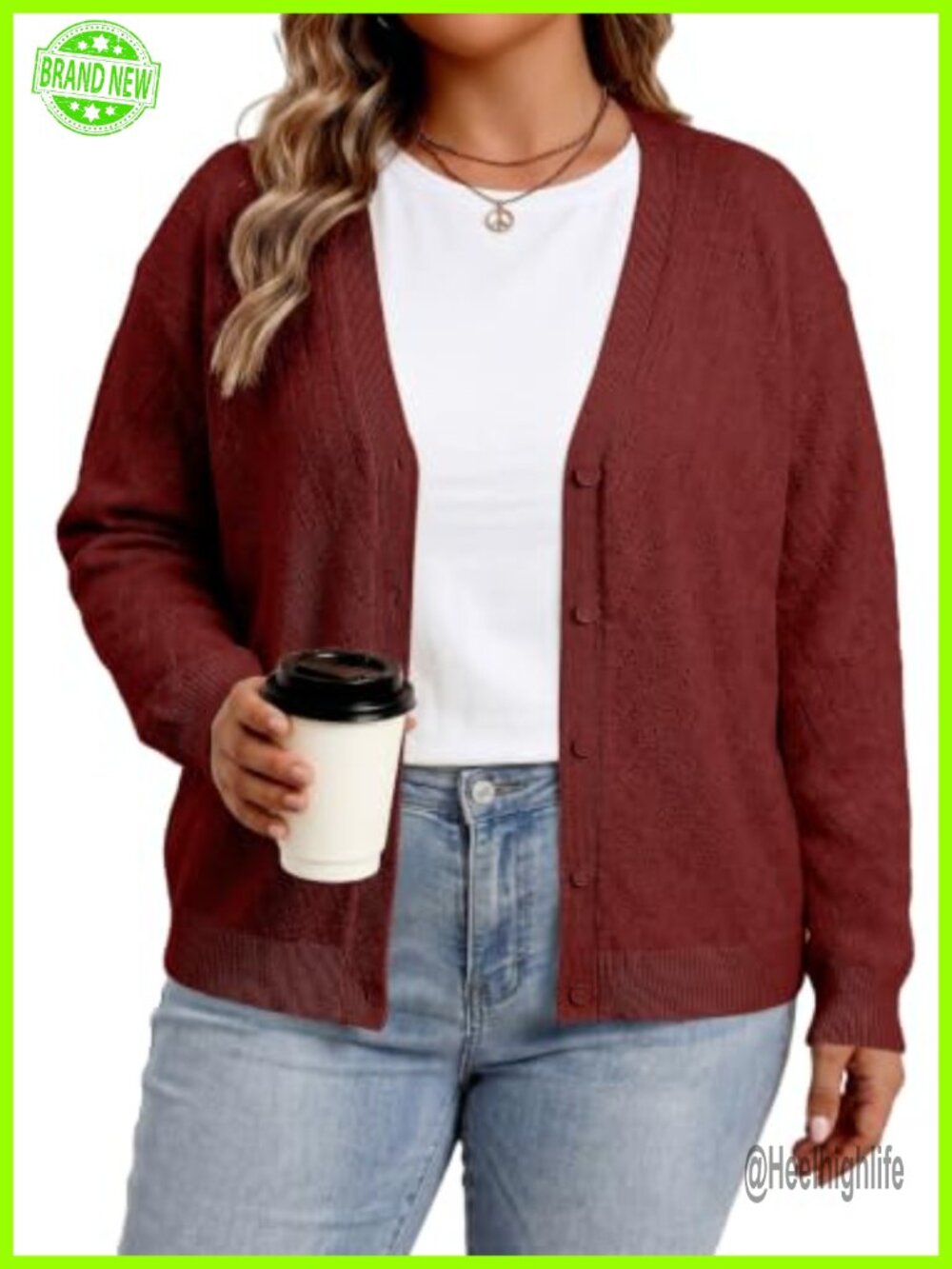 Plus Size Open Front Cardigan Long Sleeve Cable Knit Sweater
